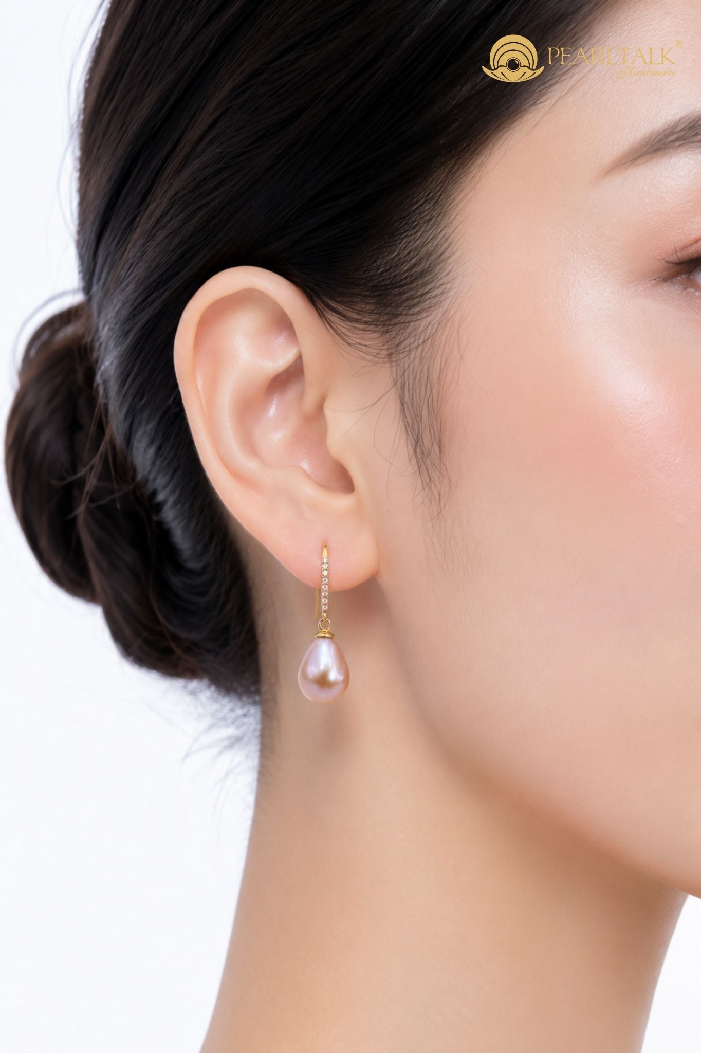 BÔNG TAI NGỌC TRAI KIỂU GIỌT 9MM